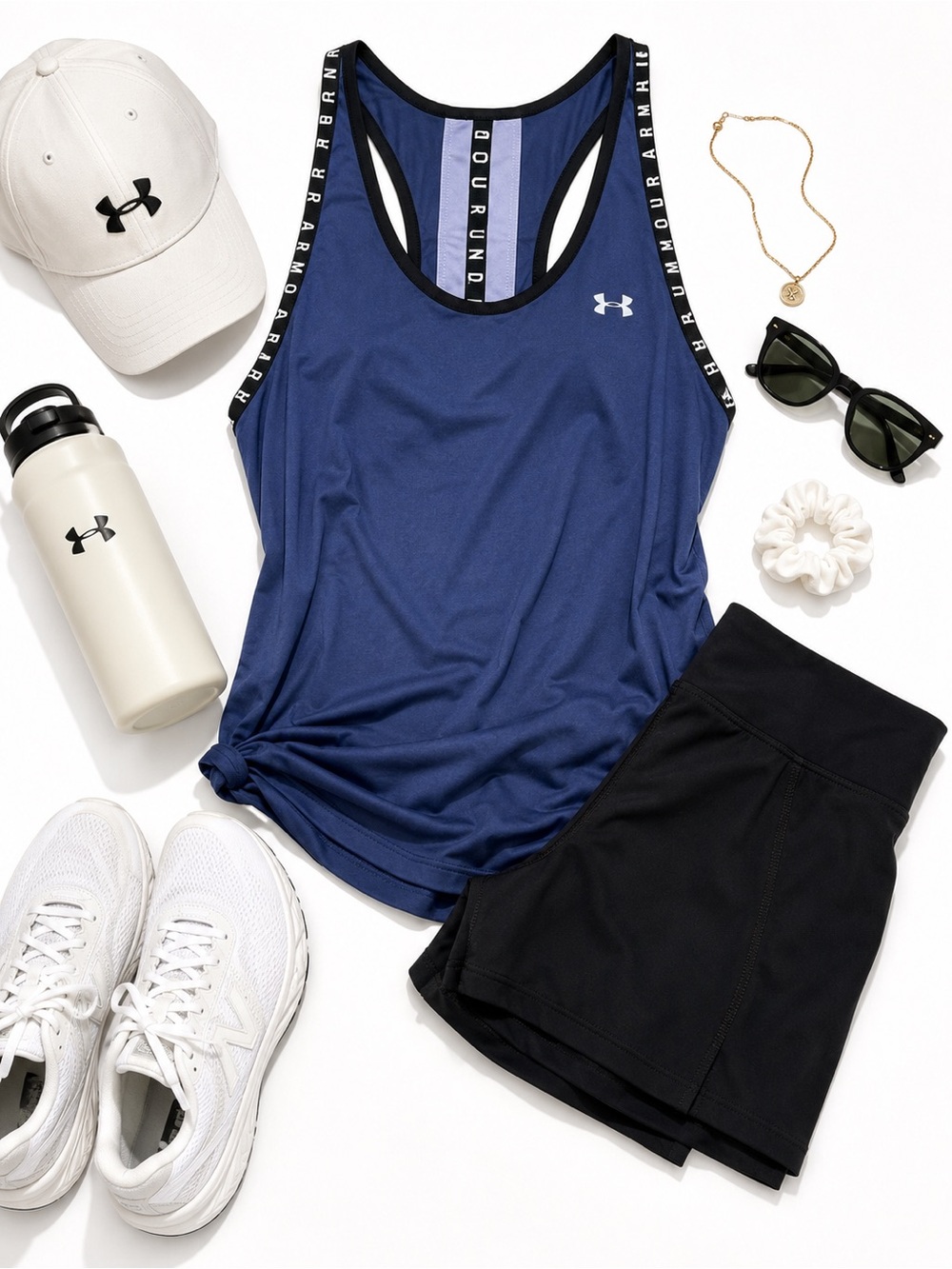 Under Armour Open Back Logo Strap Athletic Tank Top Blue Women's Large - Picture 11 of 11